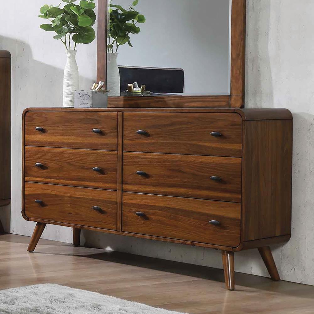 Robyn Dark Walnut 6-Drawer Dresser - 205133 - Luna Furniture - Dallas Store