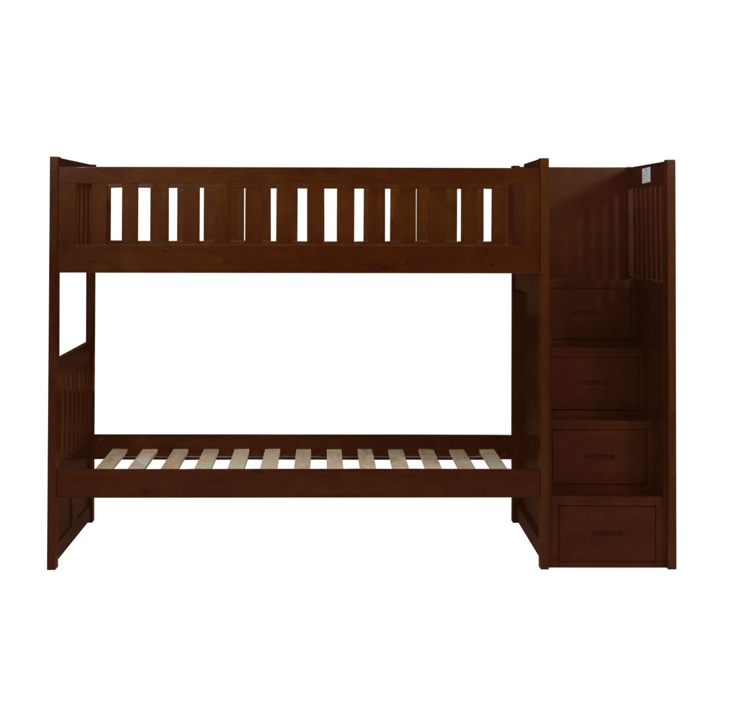 Rowe Dark Cherry Twin/Twin Step Bunk Bed - SET | B2013SBDC-1 | B2013SBDC-2 | B2013SBDC-3 | B2013SBDC-SL - Luna Furniture - Dallas Store