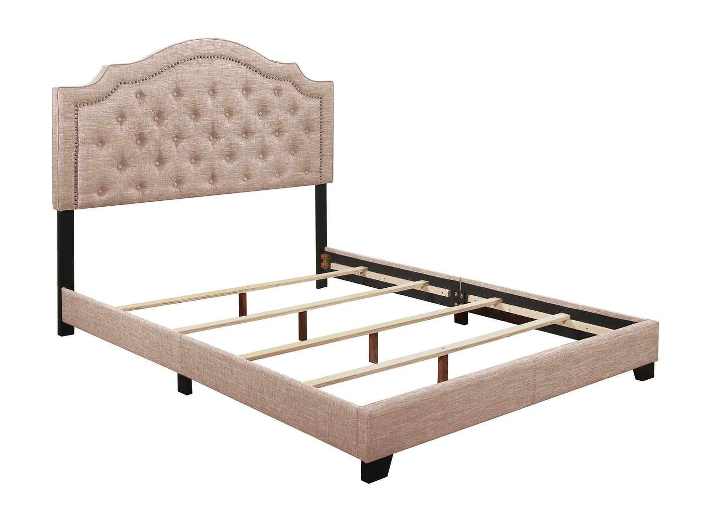 Sandy Beige King Upholstered Bed - SH255KBGE-1 - Luna Furniture - Dallas Store