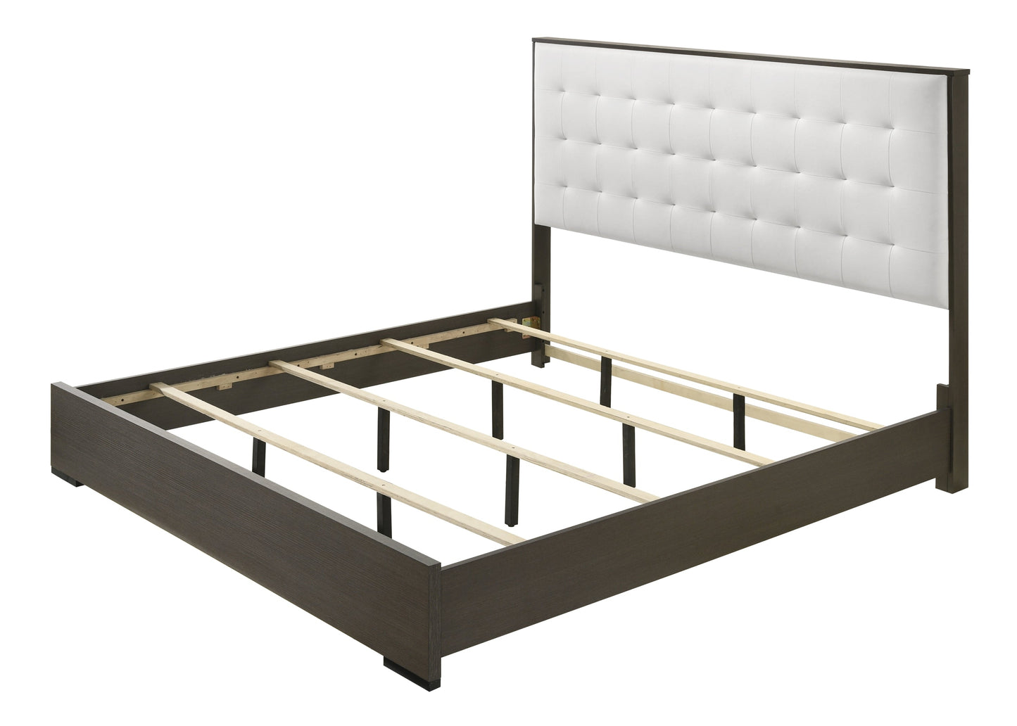 Sharpe Brown Twin Upholstered Panel Bed - SET | B4100-T-HB | B4100-T-FB | B4100-FT-RAIL | - Luna Furniture - Dallas Store