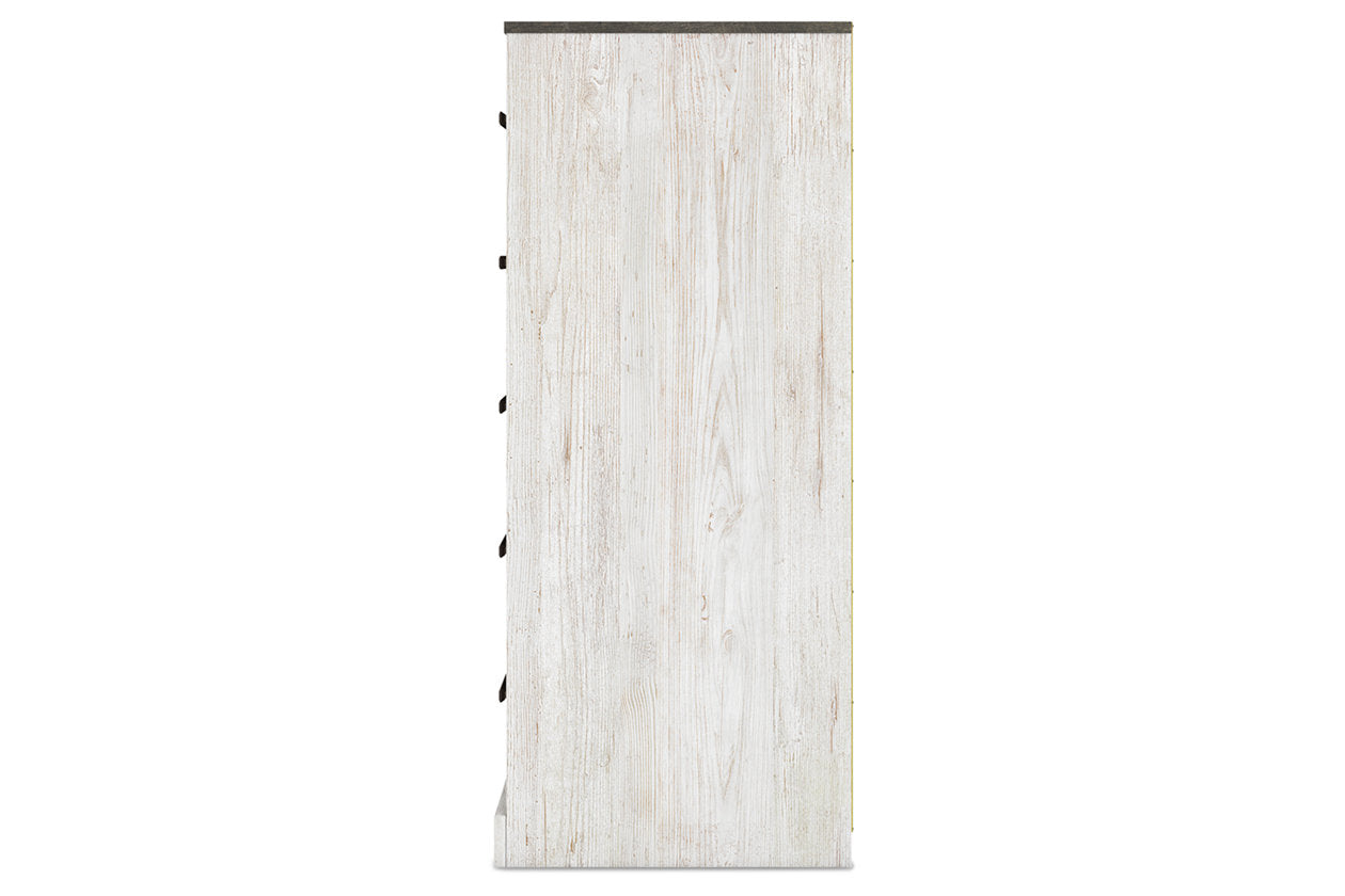 Shawburn Whitewash/Charcoal Gray Chest of Drawers - EB4121-245 - Luna Furniture - Dallas Store