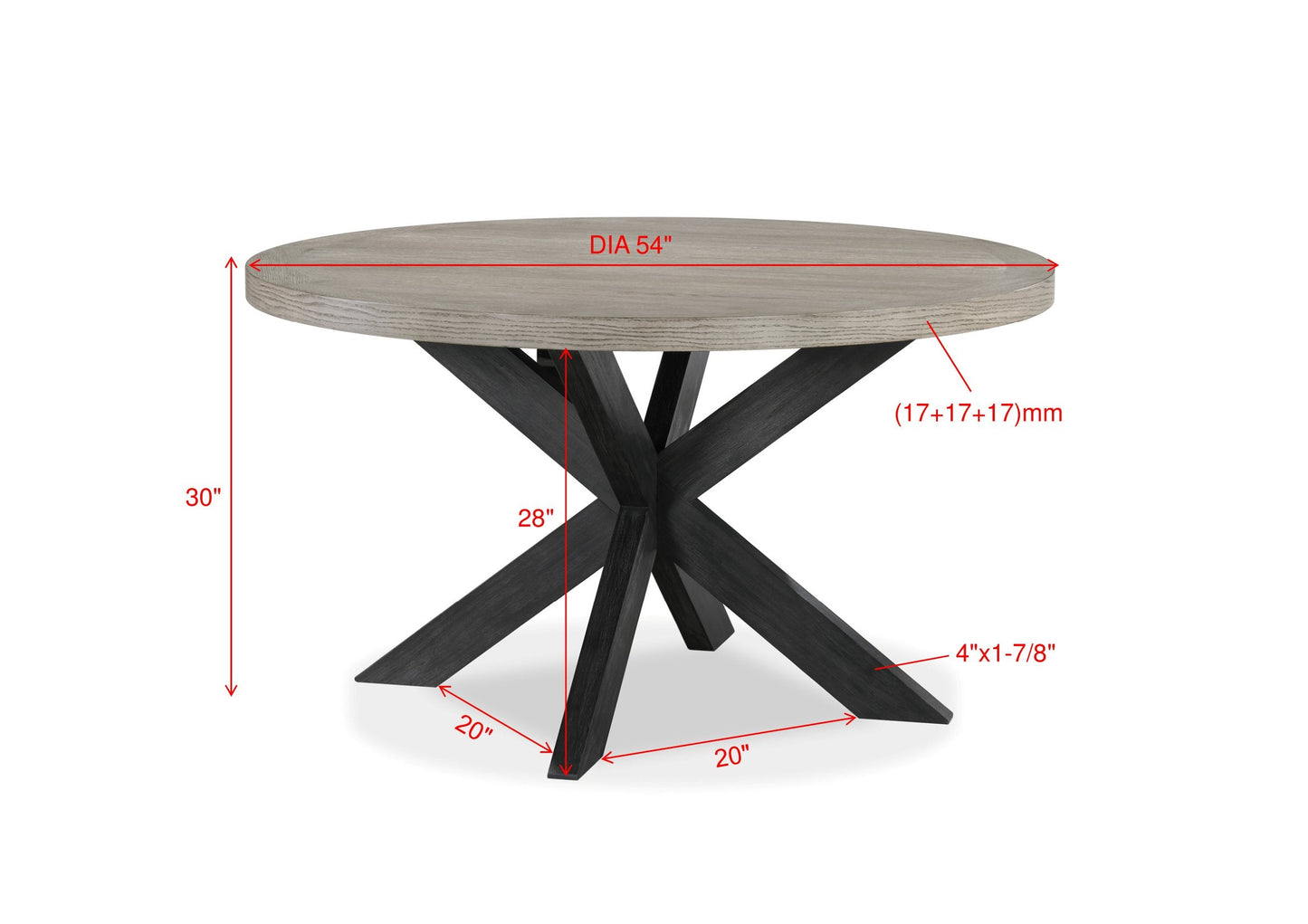 Stevens Charcoal Black/Light Gray Round Dining Set - SET | 2274T-54 | 2274S(2) - Luna Furniture - Dallas Store