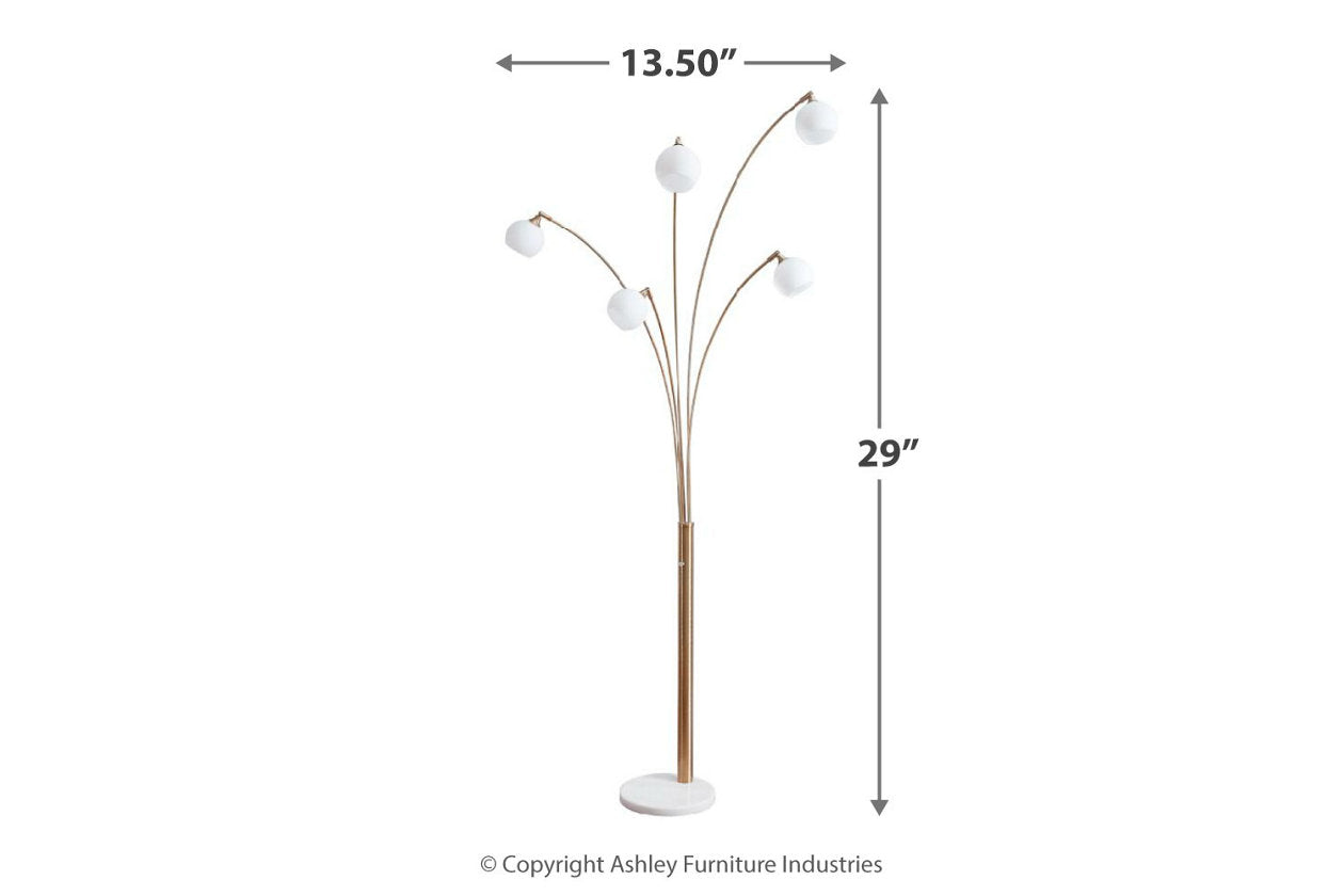 Taliya Champagne/White Arc Lamp - L725119 - Luna Furniture - Dallas Store