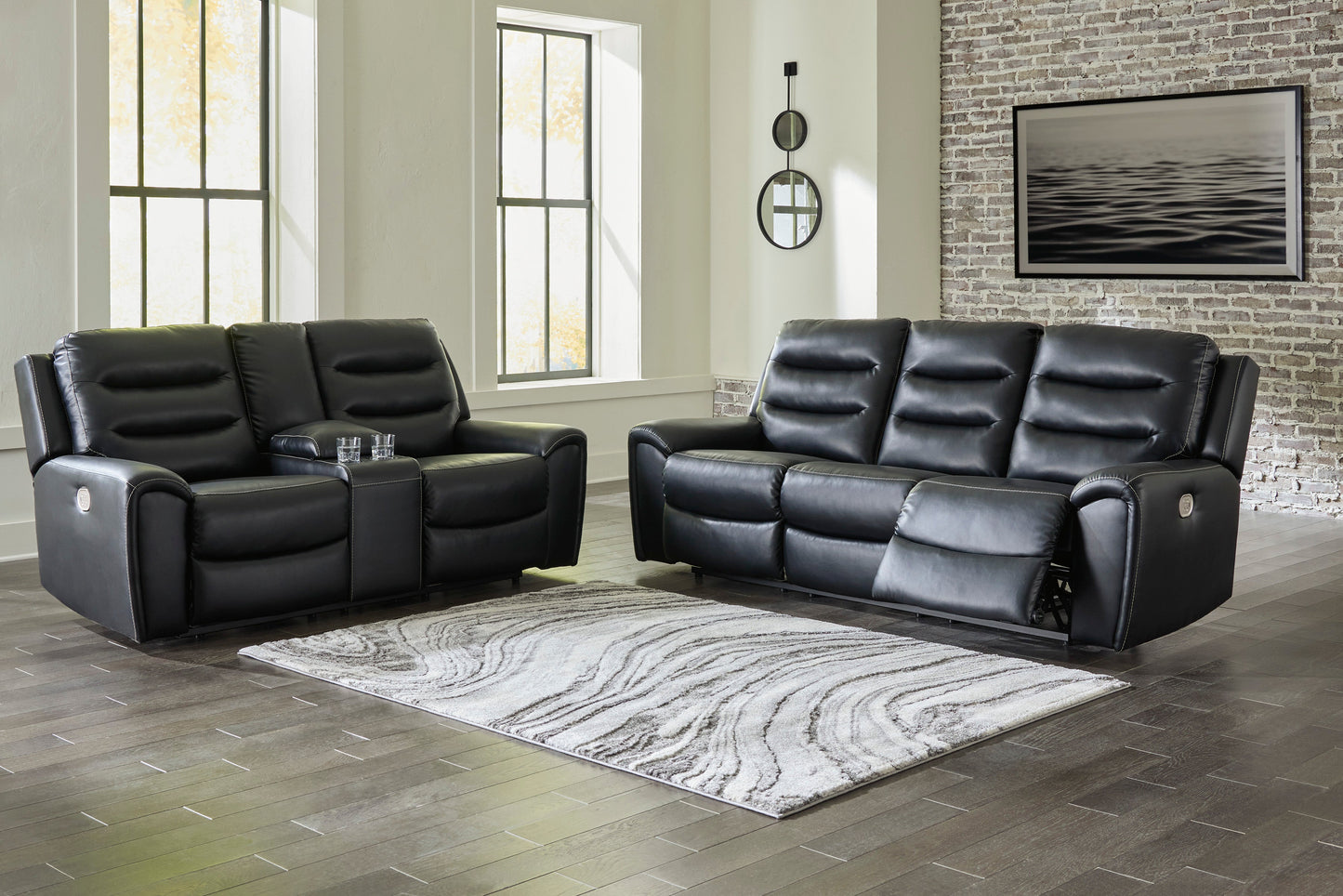 Warlin Black Power Reclining Living Room Set - SET | 6110515 | 6110518 - Luna Furniture - Dallas Store