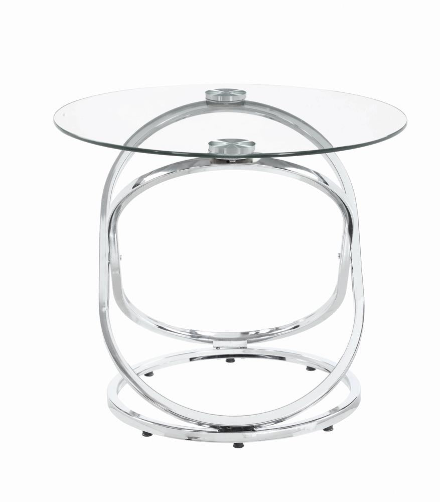 Warren 3-Piece Occasional Set Chrome/Clear - 722373 - Luna Furniture - Dallas Store