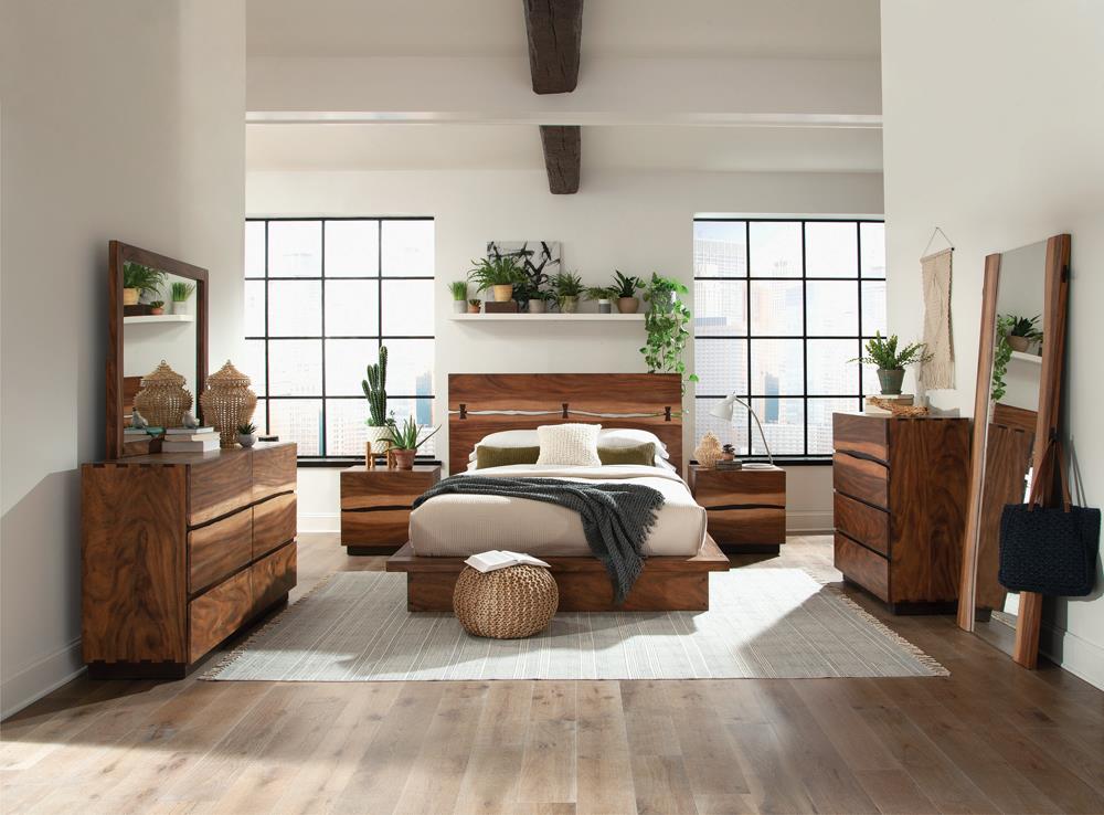 Winslow Queen Bed Smokey Walnut/Coffee Bean - 223250Q - Luna Furniture - Dallas Store