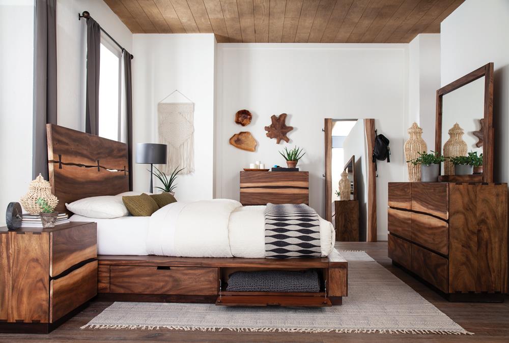 Winslow Storage Eastern King Bed Smokey Walnut/Coffee Bean - 223250SKE - Luna Furniture - Dallas Store