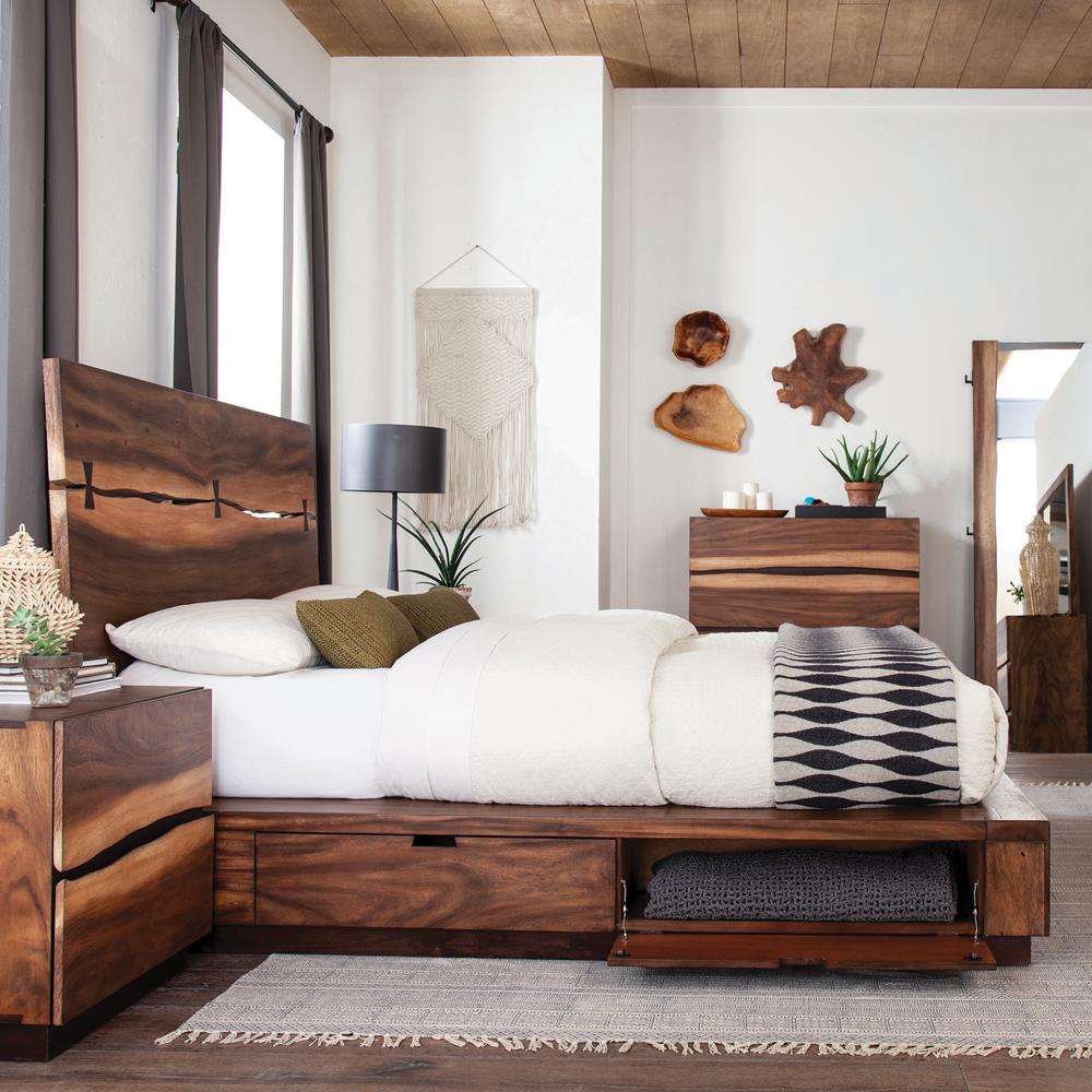 Winslow Storage Queen Bed Smokey Walnut/Coffee Bean - 223250SQ - Luna Furniture - Dallas Store