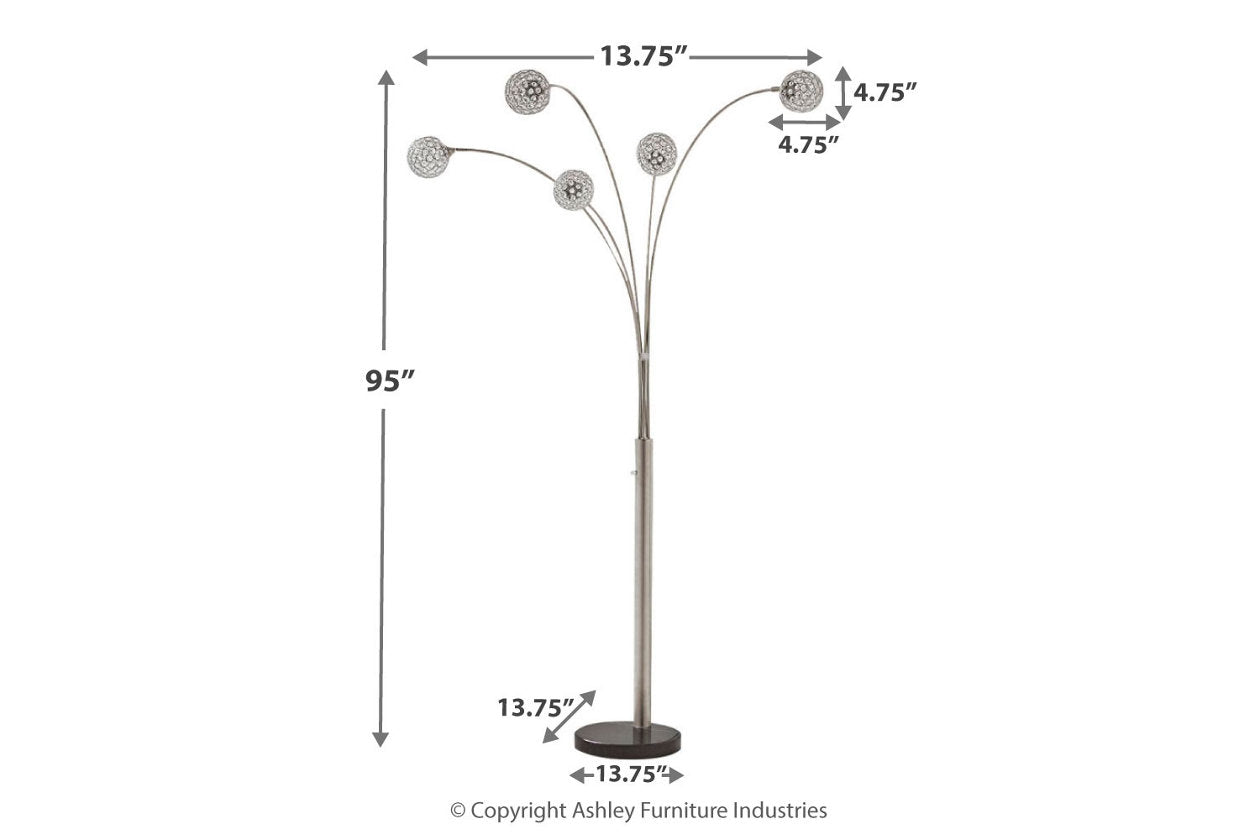 Winter Silver Finish Arc Lamp - L725089 - Luna Furniture - Dallas Store