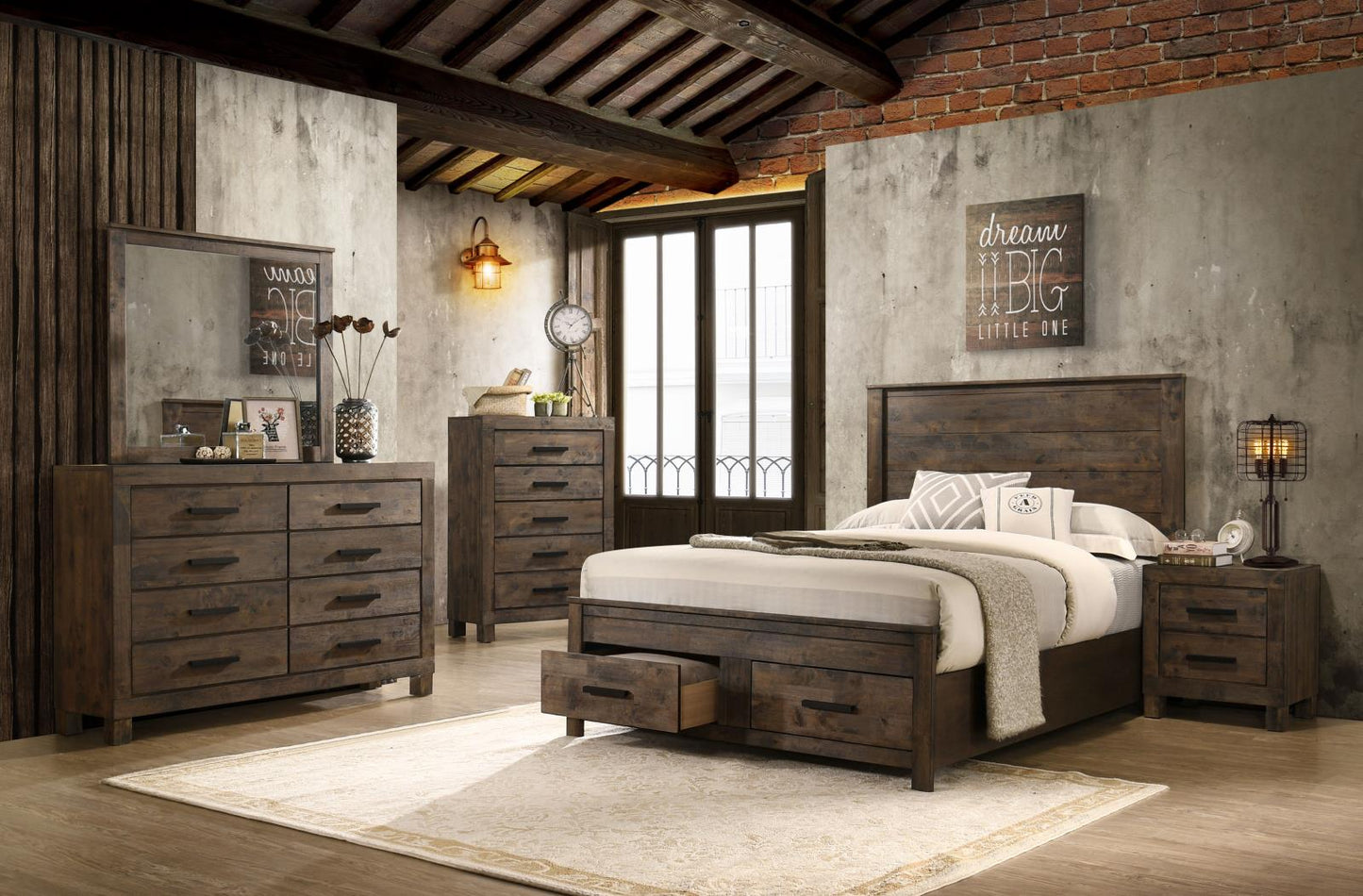 Woodmont Queen Storage Bed Rustic Golden Brown - 222631Q - Luna Furniture - Dallas Store