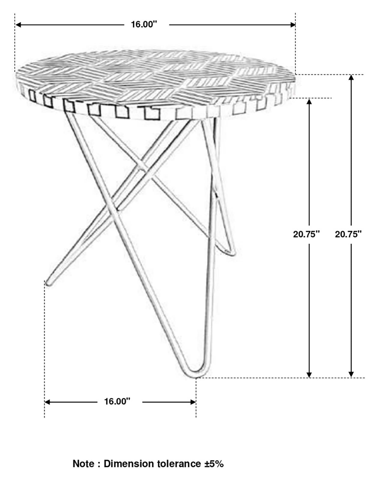 Xenia Black/White Round Accent Table with Hairpin Legs - 935878 - Luna Furniture - Dallas Store