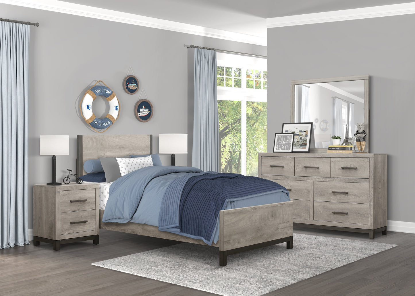 Zephyr Light Gray Nightstand - 1577-4 - Luna Furniture - Dallas Store