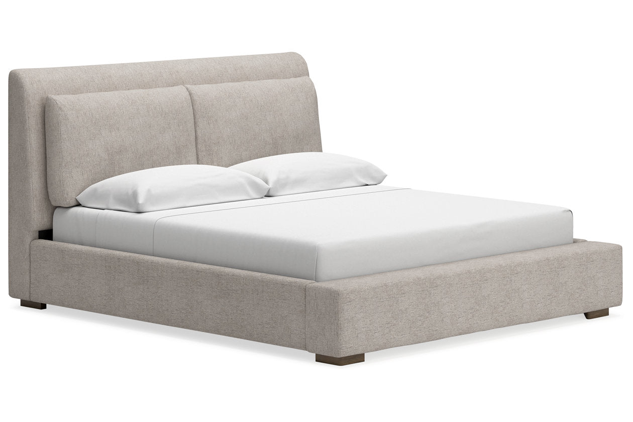 Cabalynn Light Brown King Upholstered Bed -  Ashley - Luna Furniture