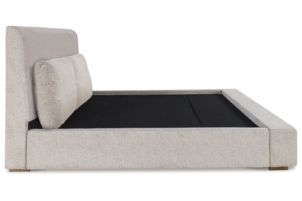 Cabalynn Light Brown King Upholstered Bed -  Ashley - Luna Furniture