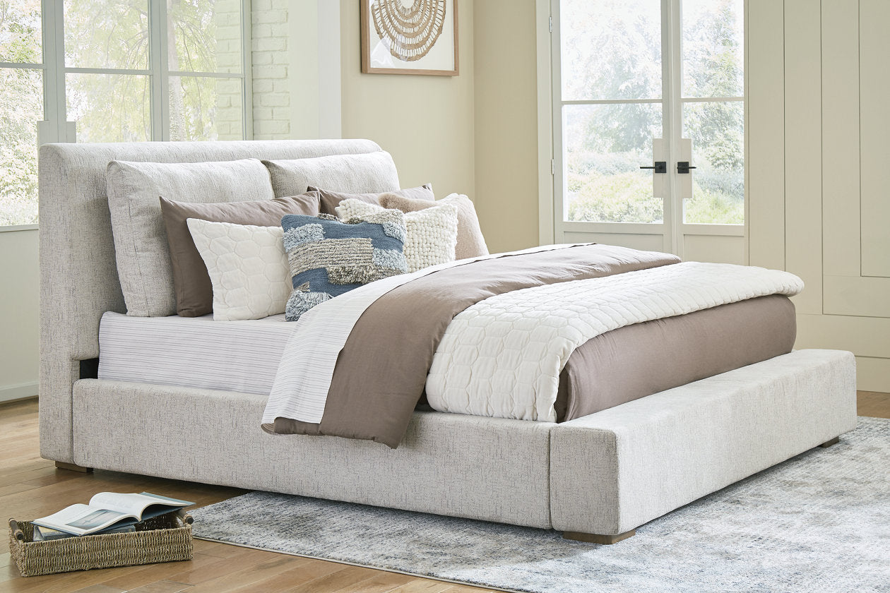 Cabalynn Light Brown King Upholstered Bed -  Ashley - Luna Furniture
