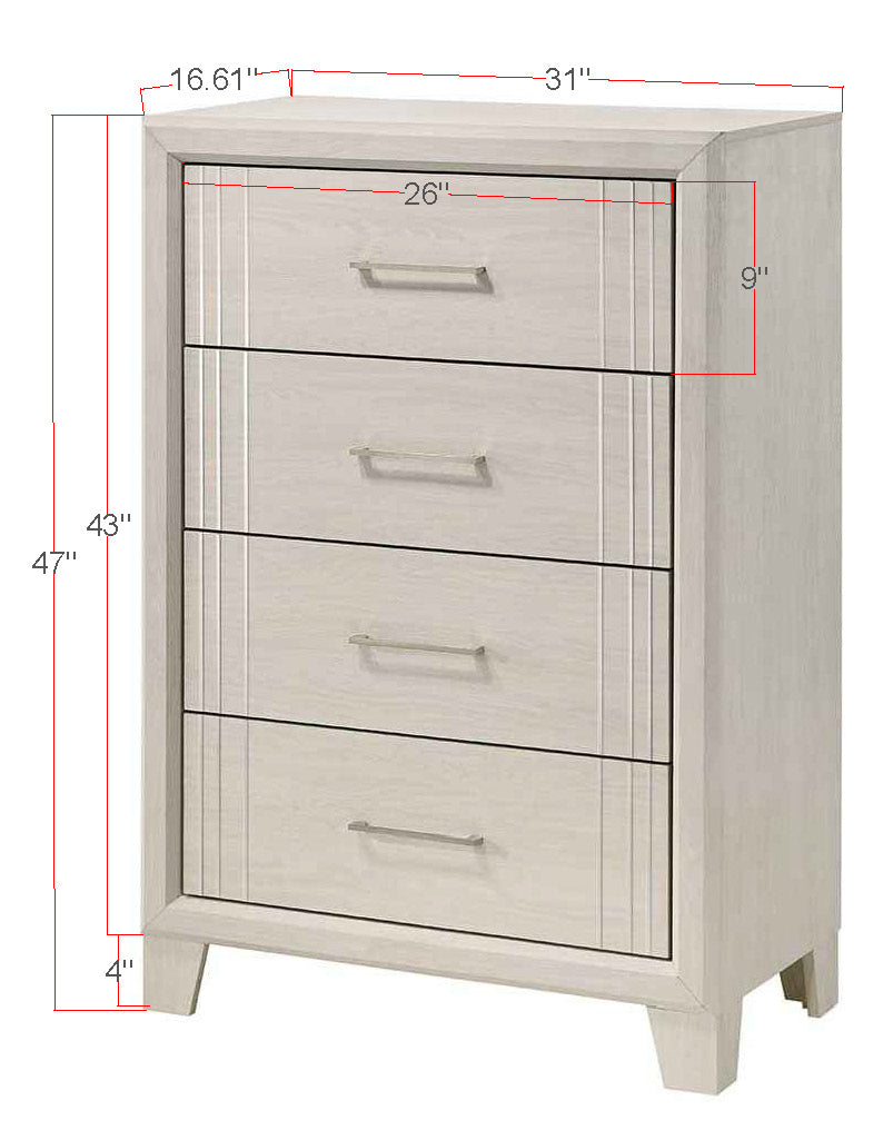 Charlie White King Panel Bed - SET | B9230-K-HBFB | B9230-KQ-RAIL - Luna Furniture - Dallas Store