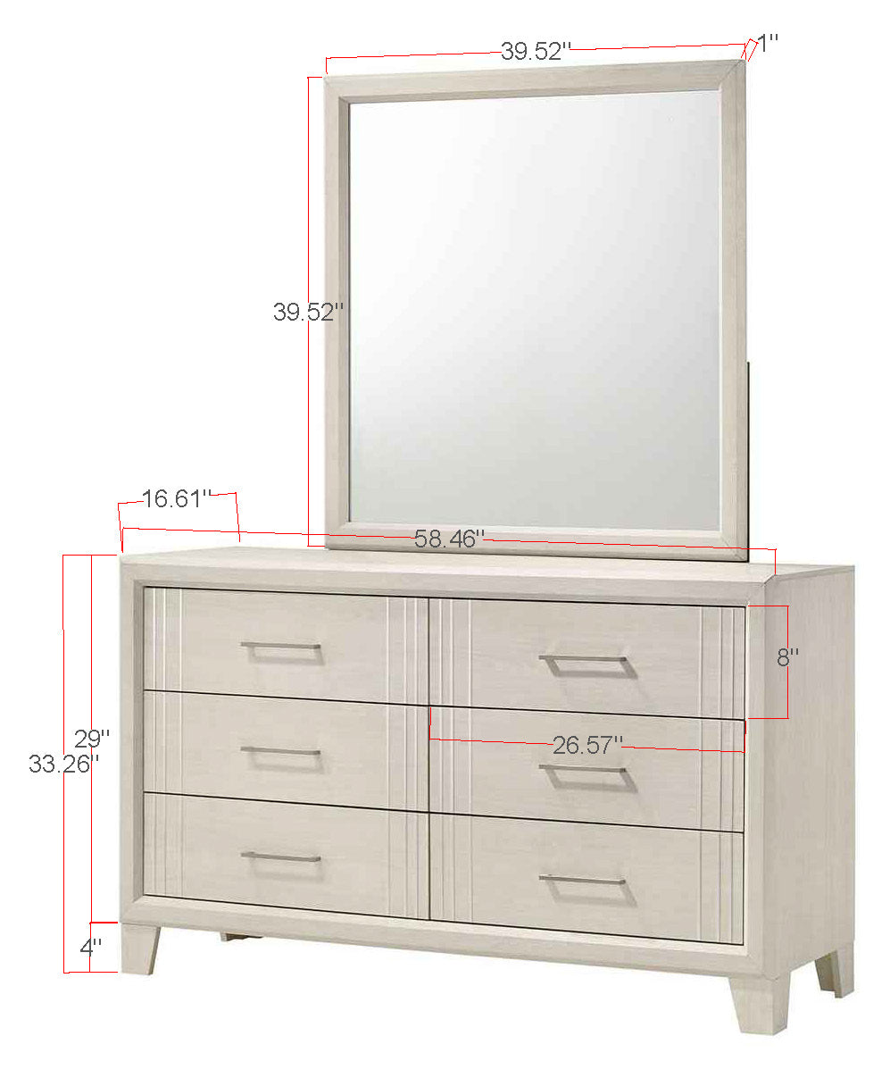 Charlie White Queen Panel Bed - SET | B9230-Q-HBFB | B9230-KQ-RAIL - Luna Furniture - Dallas Store