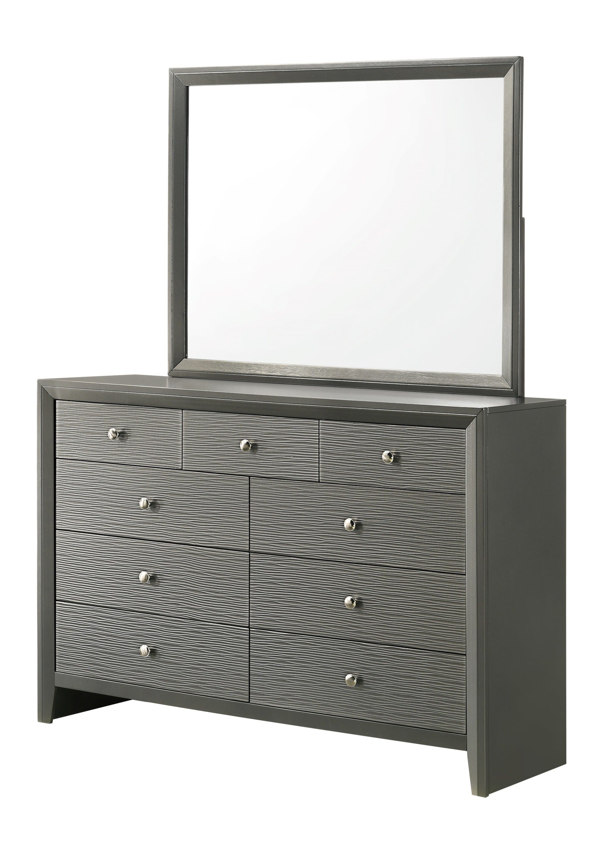 Denker Gunmetal Panel Bedroom Set - SET | B4715-Q-HBFB | B4715-Q-RAIL | B4715-2 | B4715-4 - Luna Furniture - Dallas Store