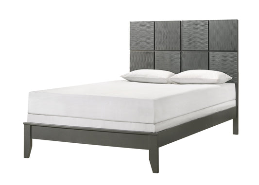 Denker Gunmetal Queen Panel Bed - SET | B4715-Q-HBFB | B4715-Q-RAIL - Luna Furniture - Dallas Store