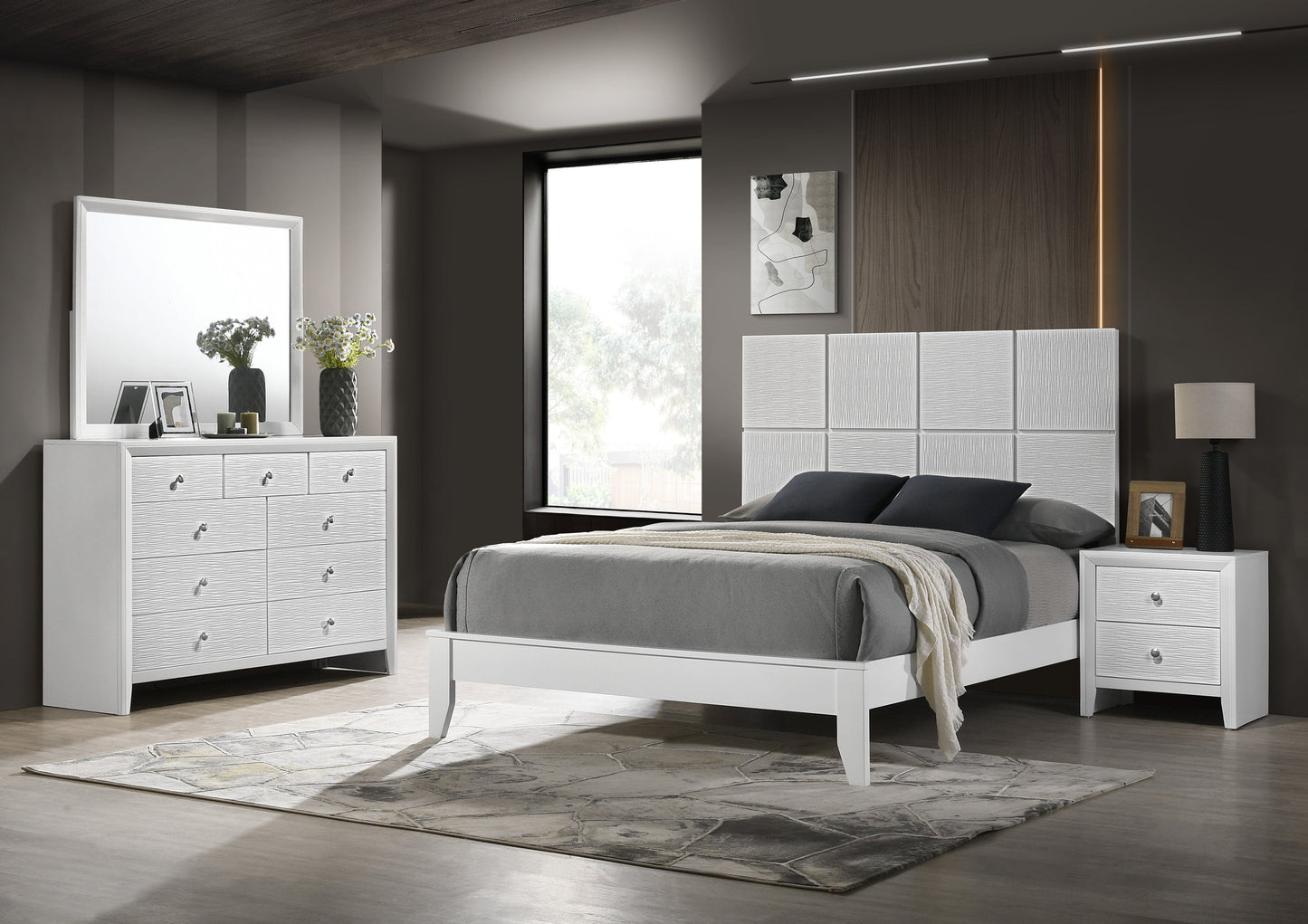 Denker White Panel Youth Bedroom Set - SET | B4712-F-HBFB | B4712-F-RAIL | B4710-2 | B4710-4 - Luna Furniture - Dallas Store
