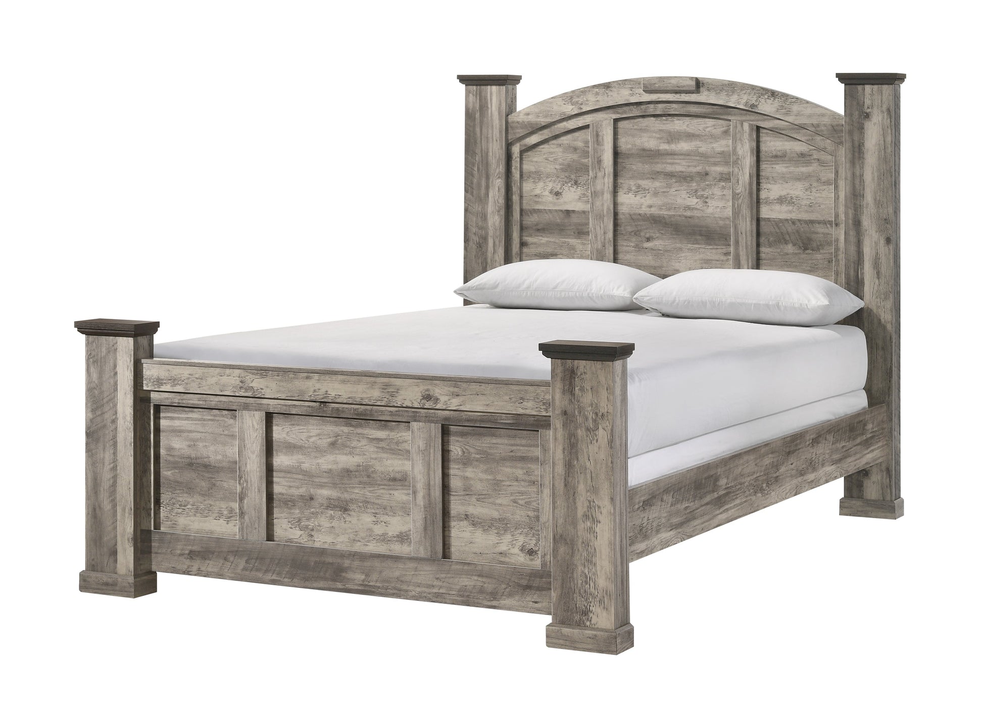 Ella-Mae Rustic Brown King Poster Bed - SET | B6840-K-HBFB | B6840-K-RAIL | B6840-KQ-POST - Luna Furniture - Dallas Store