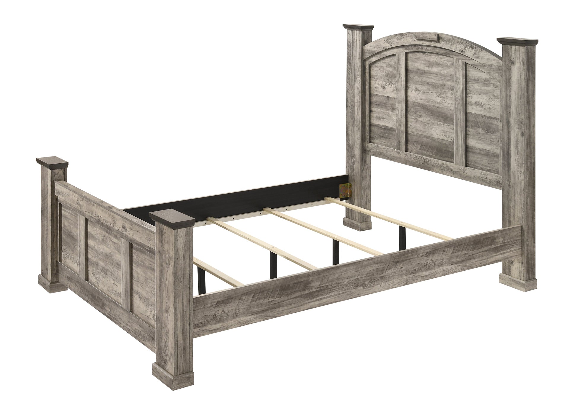 Ella-Mae Rustic Brown King Poster Bed - SET | B6840-K-HBFB | B6840-K-RAIL | B6840-KQ-POST - Luna Furniture - Dallas Store