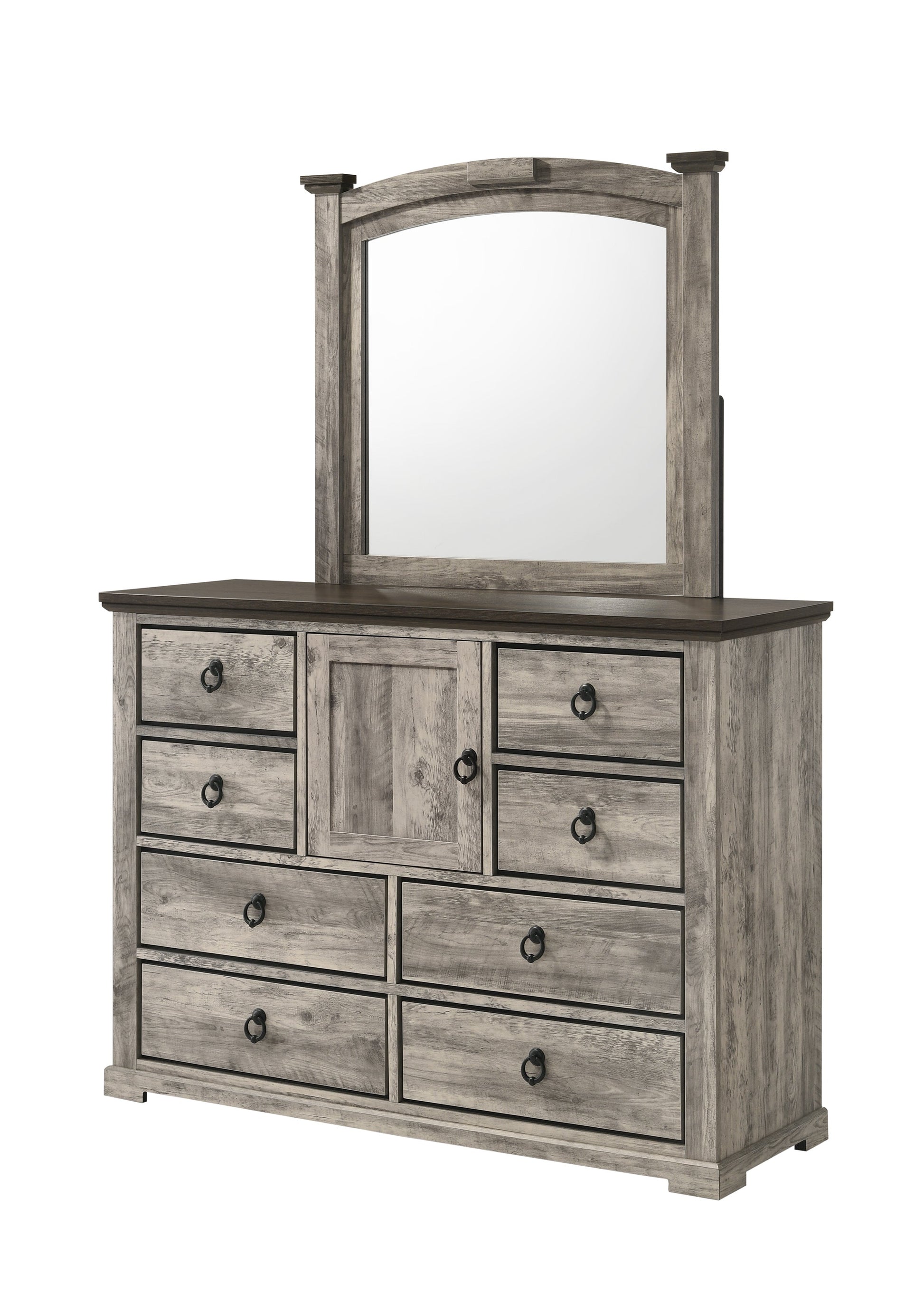 Ella-Mae Rustic Brown Poster Bedroom Set - SET | B6840-Q-HBFB | B6840-Q-RAIL | B6840-KQ-POST | B6840-2 | B6840-4 - Luna Furniture - Dallas Store