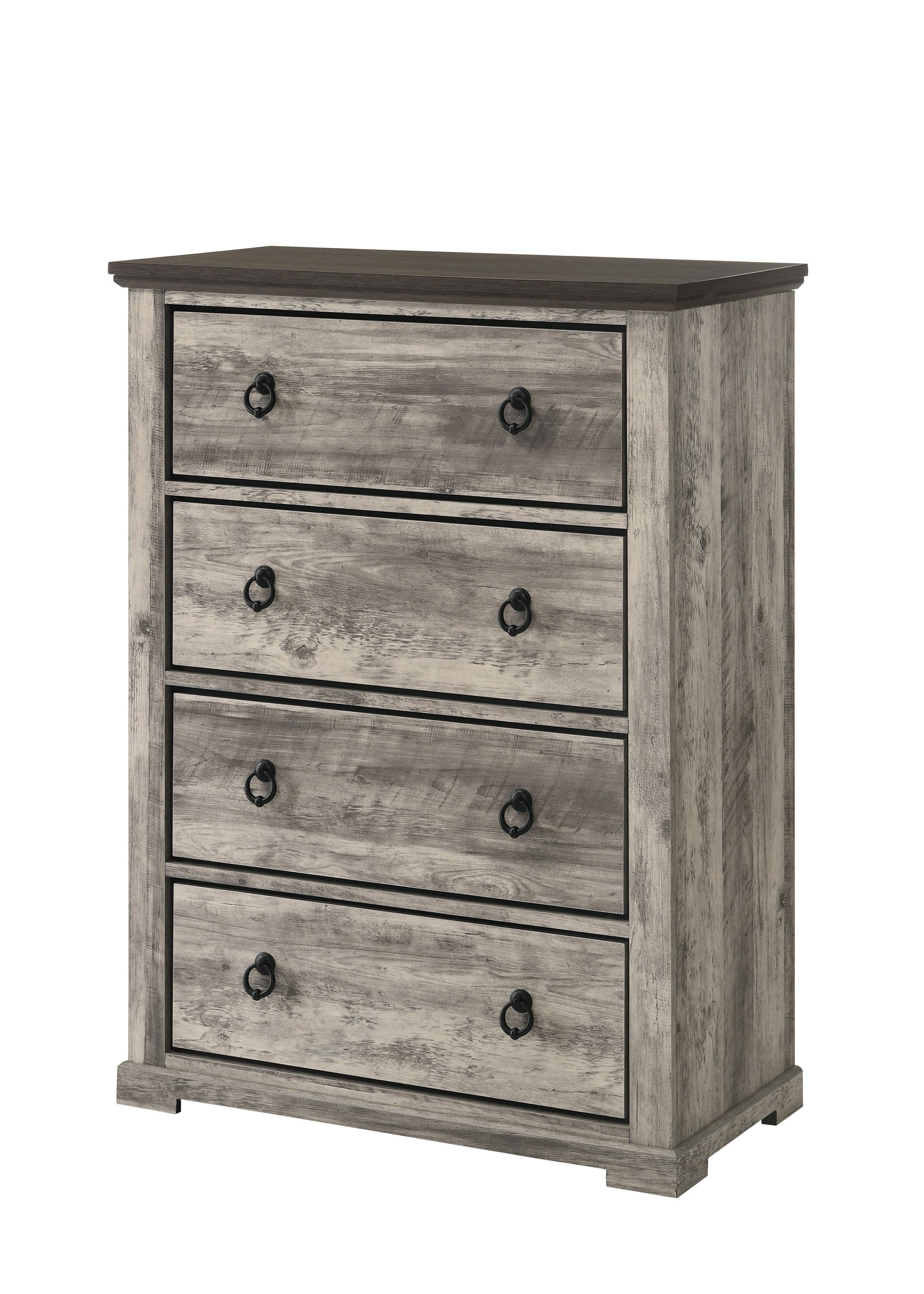 Ella-Mae Rustic Brown Queen Poster Bed - SET | B6840-Q-HBFB | B6840-Q-RAIL | B6840-KQ-POST - Luna Furniture - Dallas Store