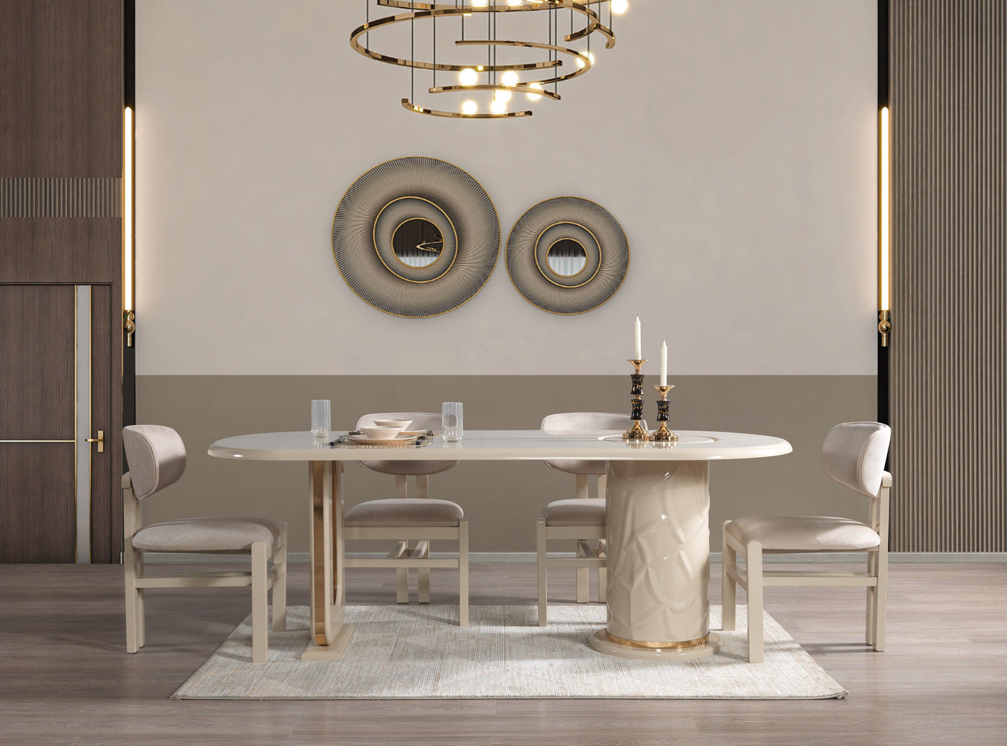 Helena Ivory 7-Piece Dining Set - HELENA DS-7PC