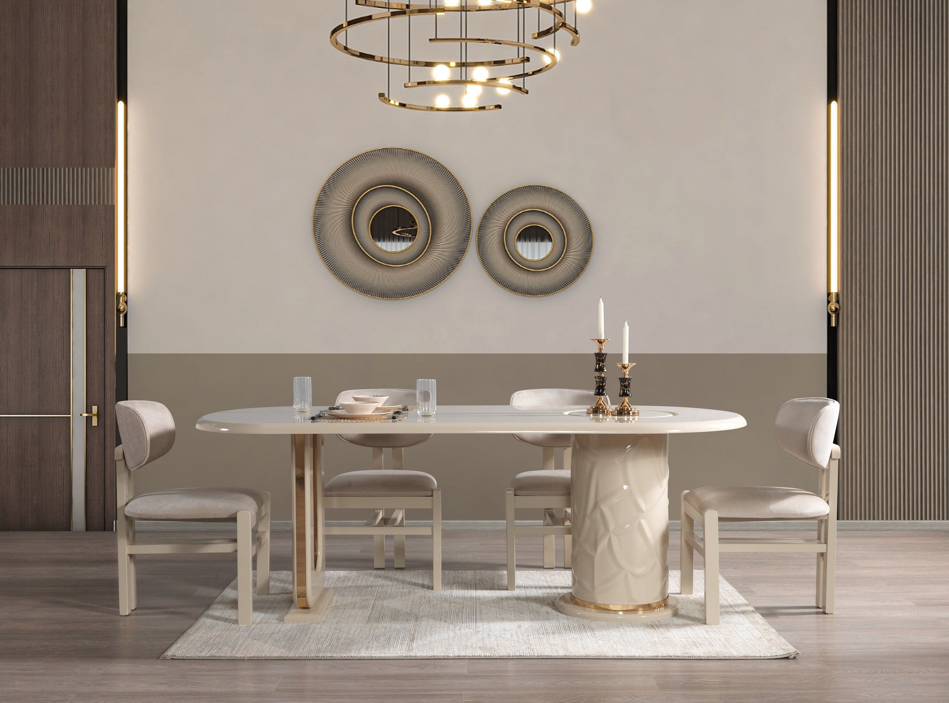 Helena Ivory 7-Piece Dining Set - HELENA DS-7PC