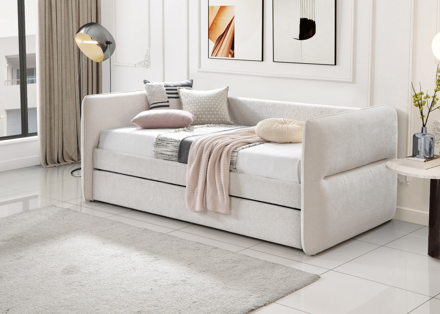 Philipa Oatmeal Twin Daybed with Trundle - SET | 5324OT-ARM | 5324OT-BACK - Luna Furniture - Dallas Store