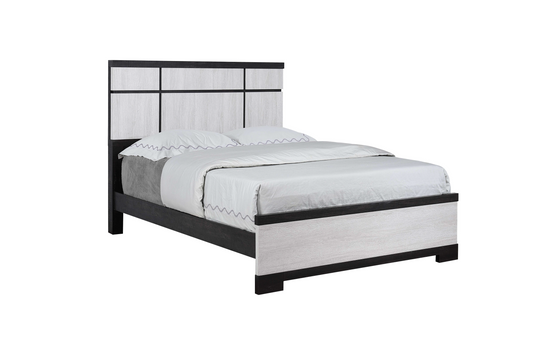 Remington Black/White Queen Panel Bed - SET | B8162-Q-HBFB | B8162-KQ-RAIL - Luna Furniture - Dallas Store