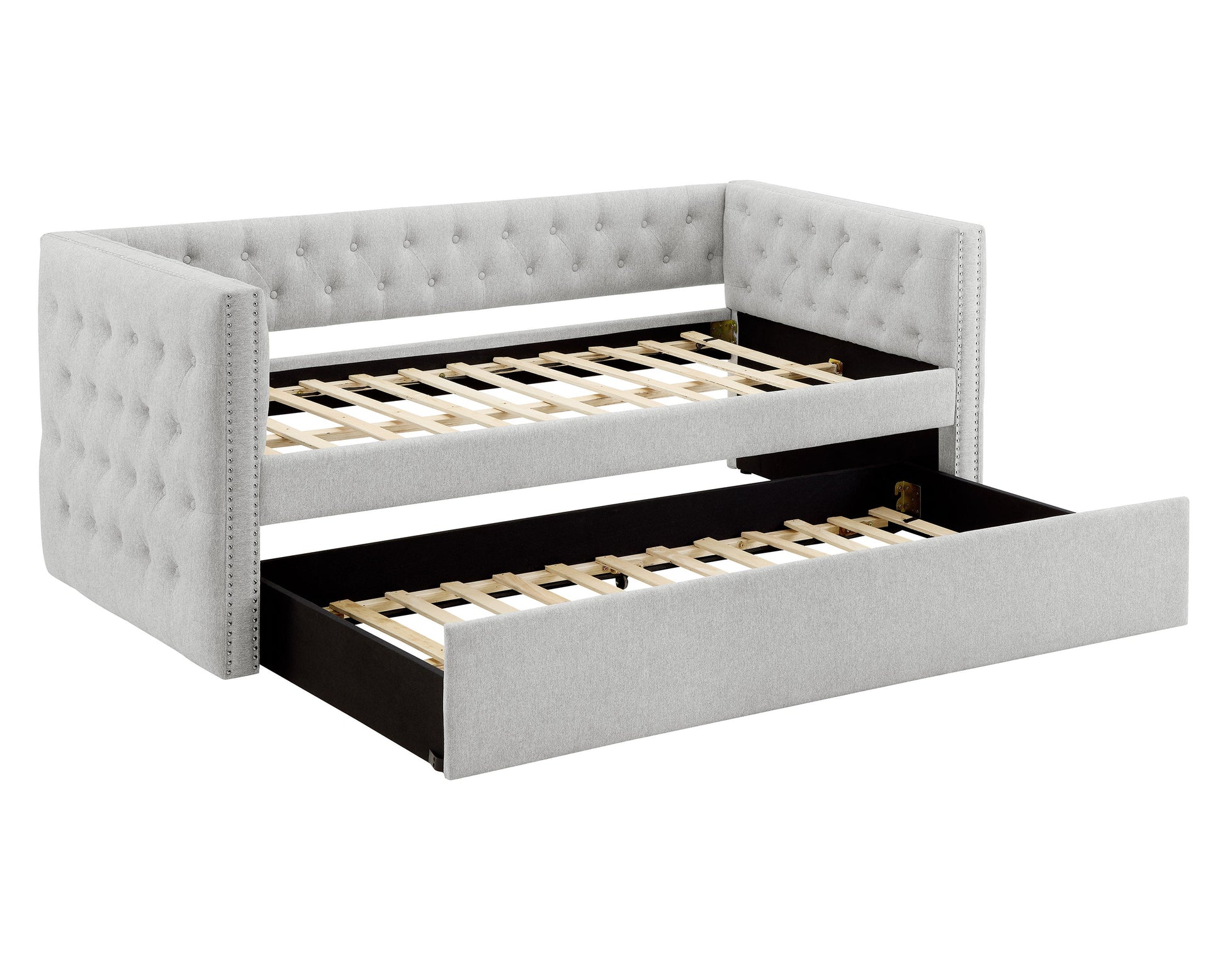 Trina Dove Gray Twin Daybed with Trundle - SET | 5335DV-ARM | 5335DV-BACK - Luna Furniture - Dallas Store