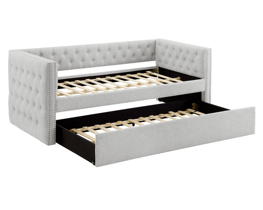 Trina Dove Gray Twin Daybed with Trundle - SET | 5335DV-ARM | 5335DV-BACK - Luna Furniture - Dallas Store