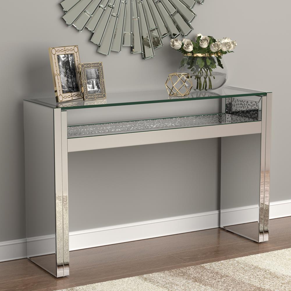 1-Shelf Silver Console Table - 951766 - Luna Furniture - Dallas Store