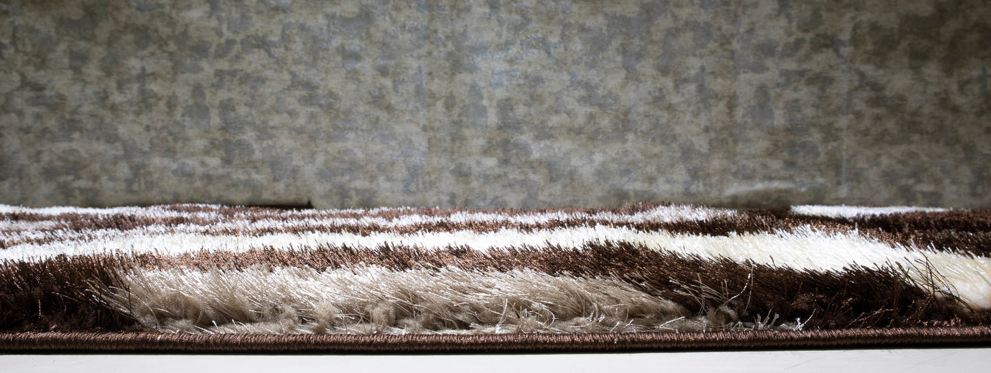 3D Shaggy Brown 5X7 Area Rug - 3D444-BRW-57 - Luna Furniture - Dallas Store