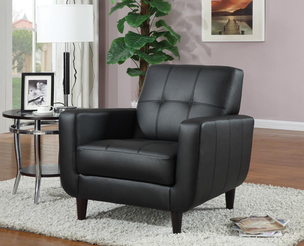 Aaron Black Padded Seat Accent Chair - 900204 - Luna Furniture - Dallas Store