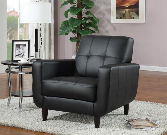 Aaron Black Padded Seat Accent Chair - 900204 - Luna Furniture - Dallas Store