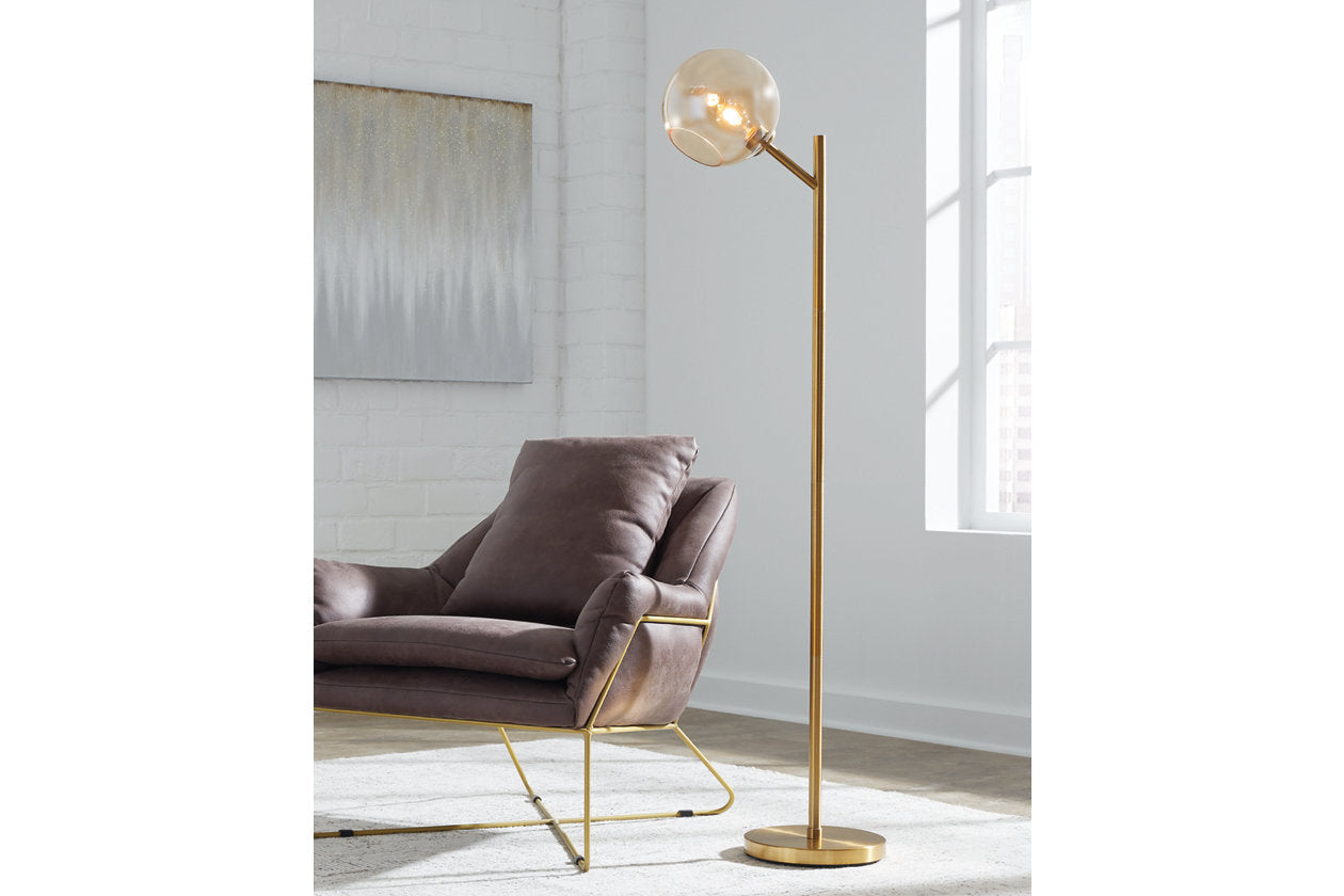 Abanson Amber/Gold Finish Floor Lamp - L206021 - Luna Furniture - Dallas Store