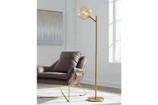 Abanson Amber/Gold Finish Floor Lamp - L206021 - Luna Furniture - Dallas Store