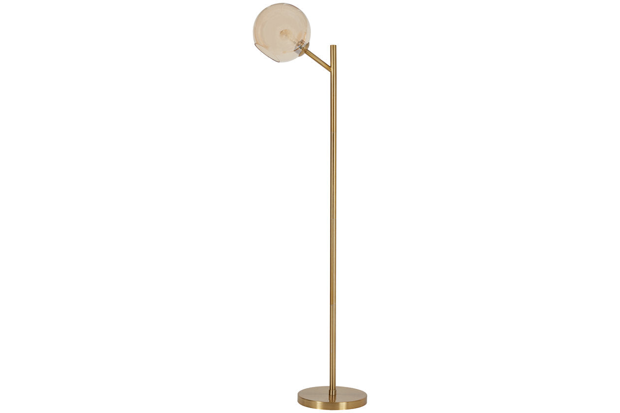 Abanson Amber/Gold Finish Floor Lamp - L206021 - Luna Furniture - Dallas Store