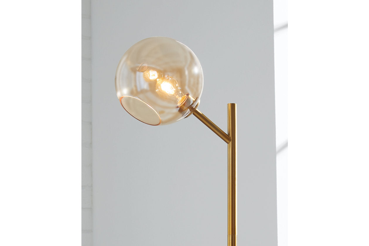Abanson Amber/Gold Finish Floor Lamp - L206021 - Luna Furniture - Dallas Store
