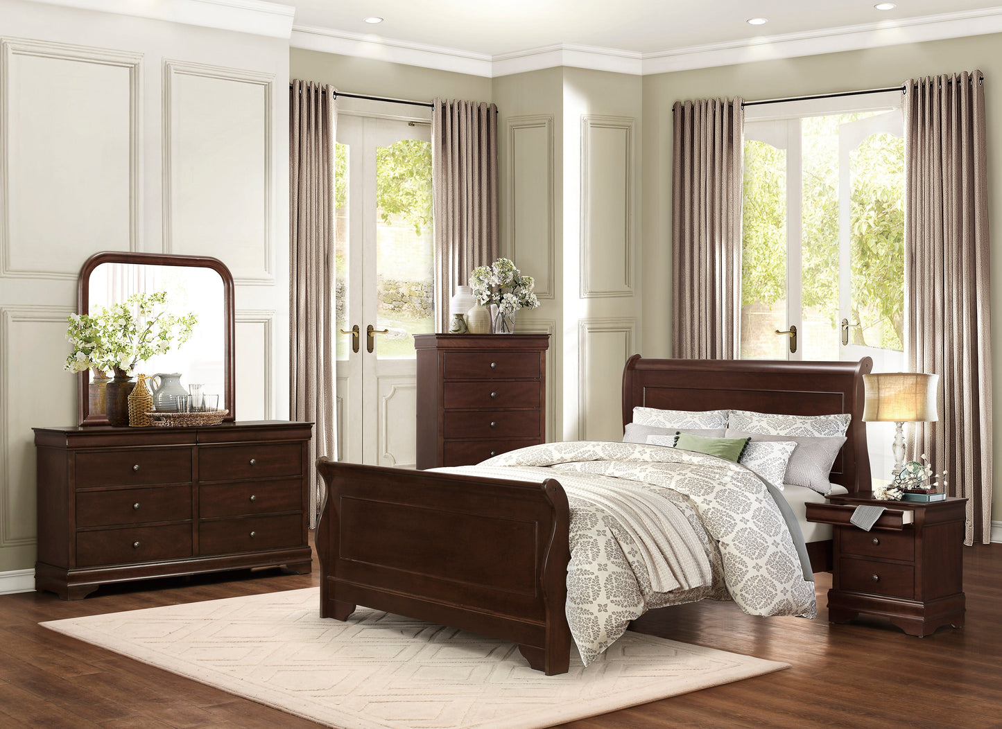 Abbeville Cherry Dresser, Two Hidden Drawers - 1856-5 - Luna Furniture - Dallas Store