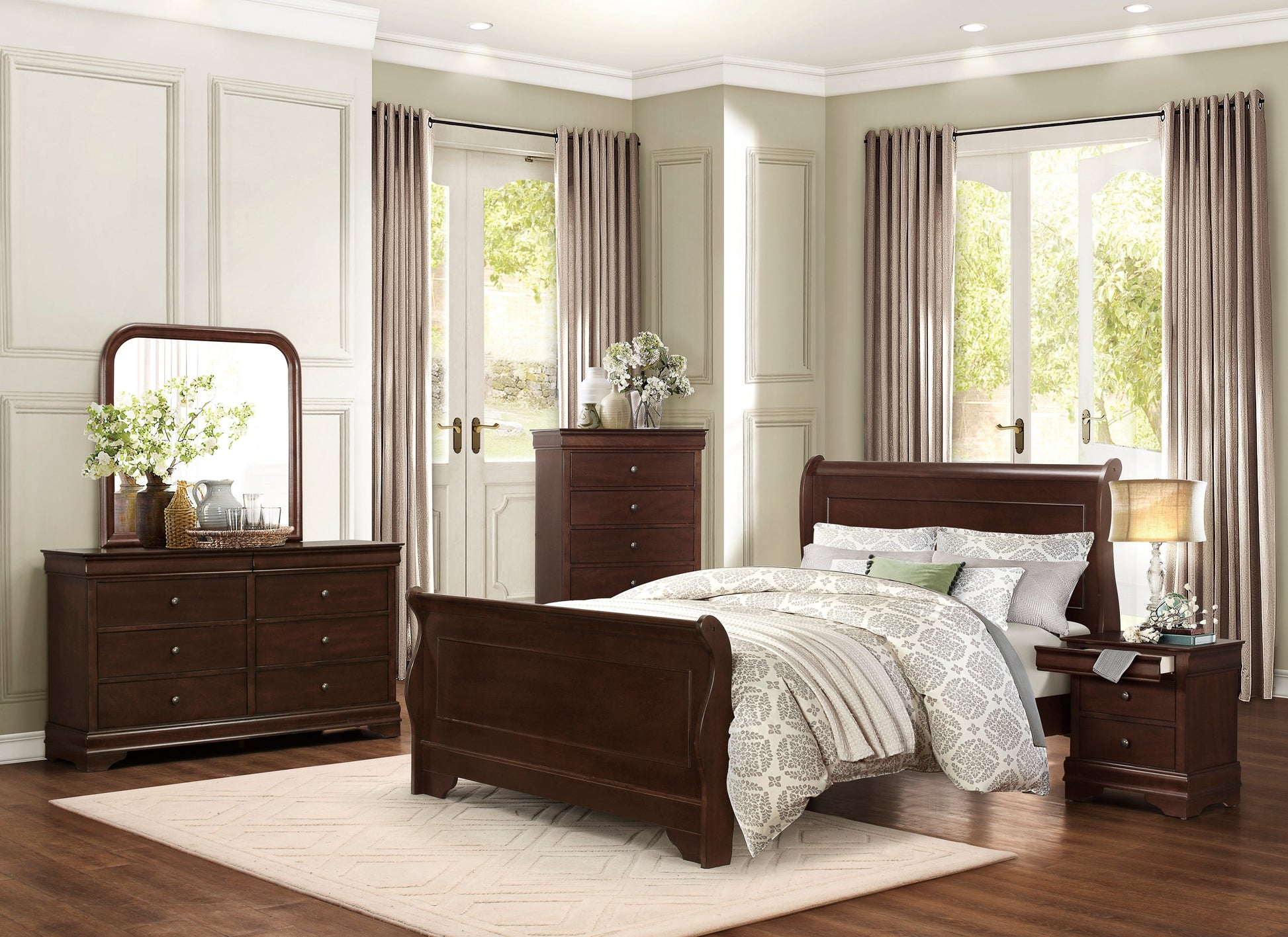 Abbeville Cherry Mirror (Mirror Only) - 1856-6 - Luna Furniture - Dallas Store