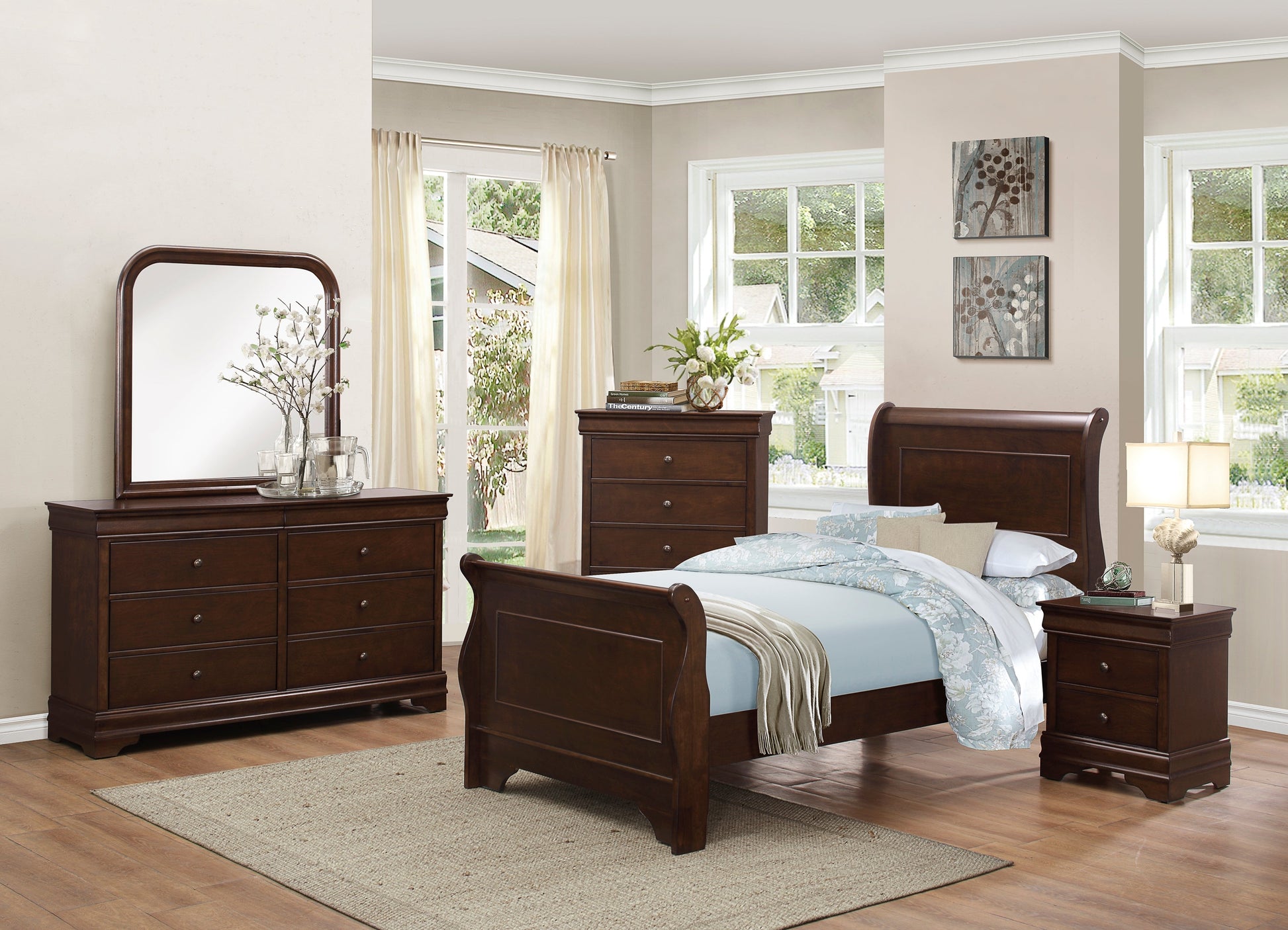 Abbeville Cherry Mirror (Mirror Only) - 1856-6 - Luna Furniture - Dallas Store