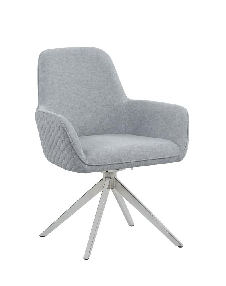 Abby Light Gray/Chrome Flare Arm Side Chair - 110322 - Luna Furniture - Dallas Store