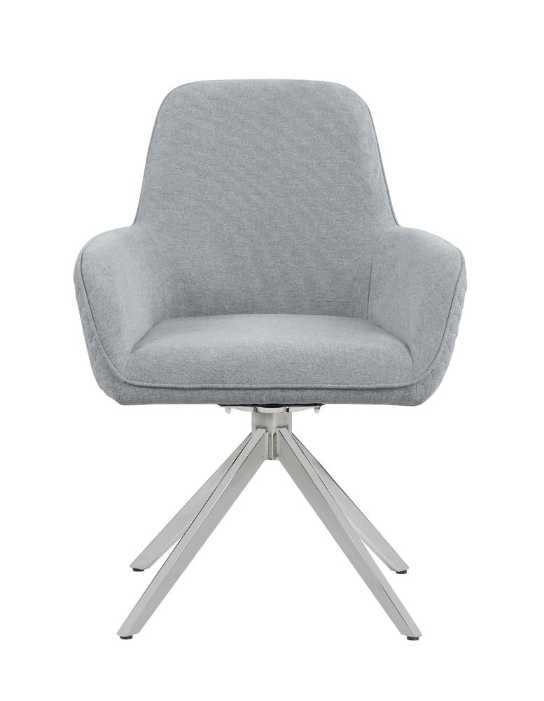 Abby Light Gray/Chrome Flare Arm Side Chair - 110322 - Luna Furniture - Dallas Store