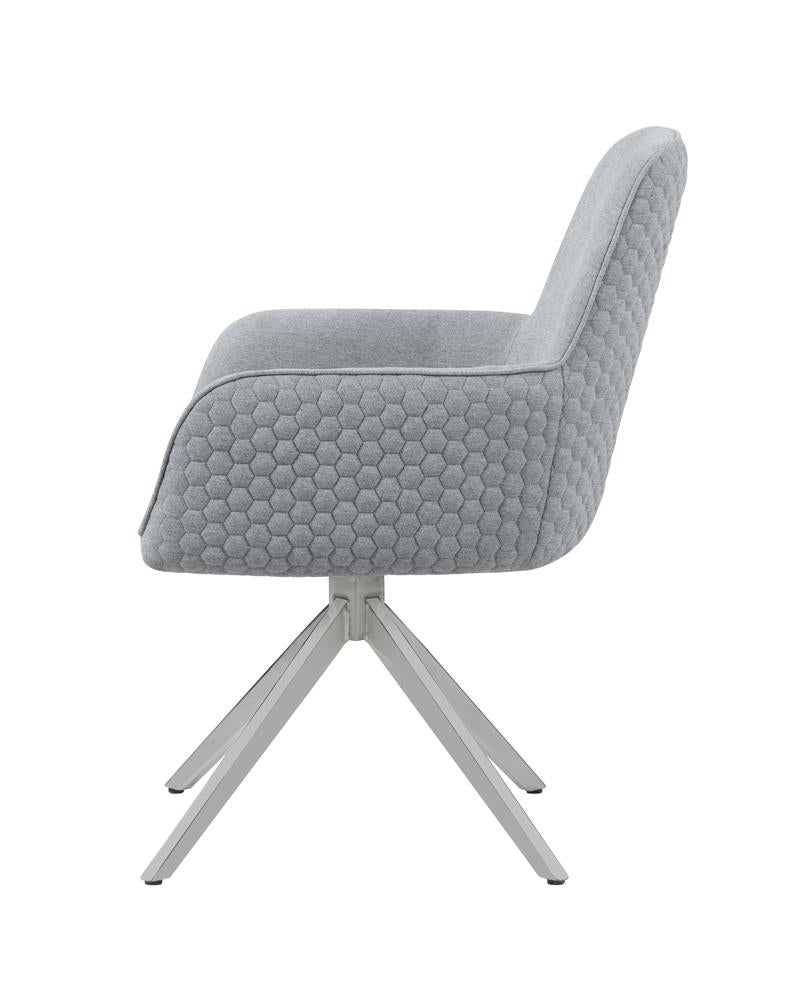 Abby Light Gray/Chrome Flare Arm Side Chair - 110322 - Luna Furniture - Dallas Store