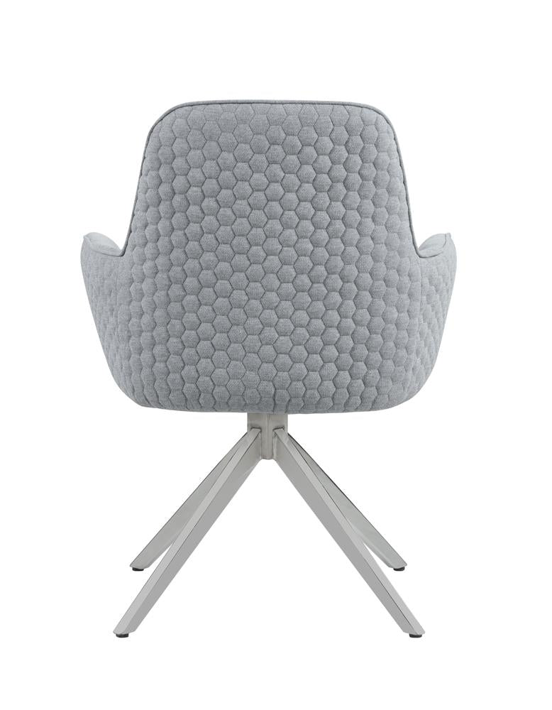 Abby Light Gray/Chrome Flare Arm Side Chair - 110322 - Luna Furniture - Dallas Store