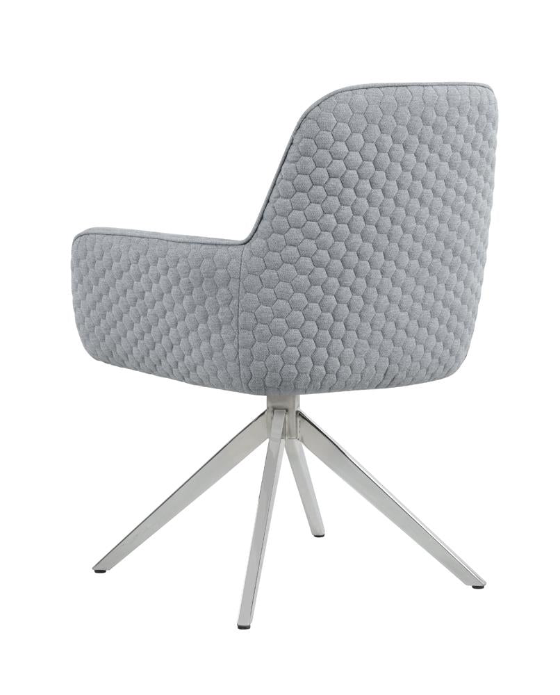 Abby Light Gray/Chrome Flare Arm Side Chair - 110322 - Luna Furniture - Dallas Store